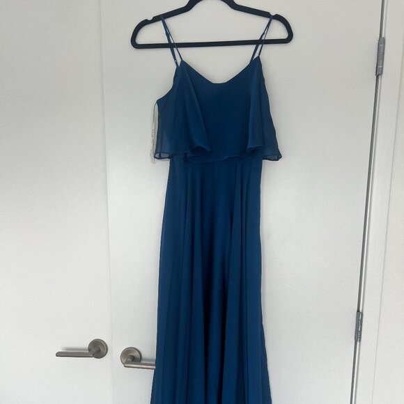 Halston Heritage Blue Chiffon Dress Size 0 - Picture 1 of 4